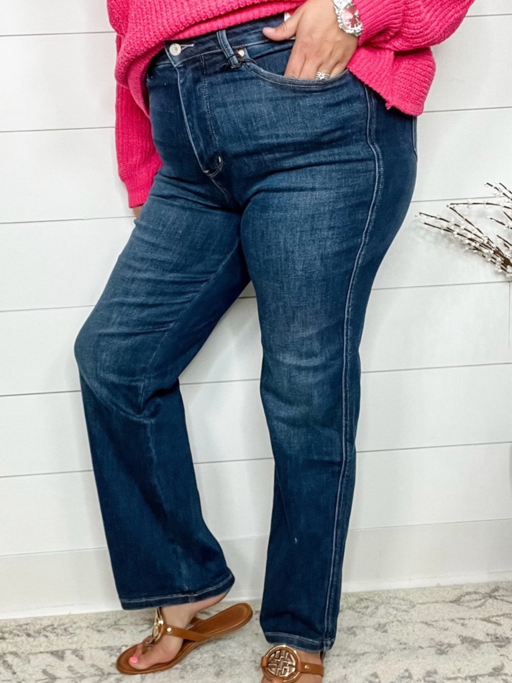 NWT Judy Blue Tummy‎ Control Dark Wash Straight Fit Leg Jeans JB88869